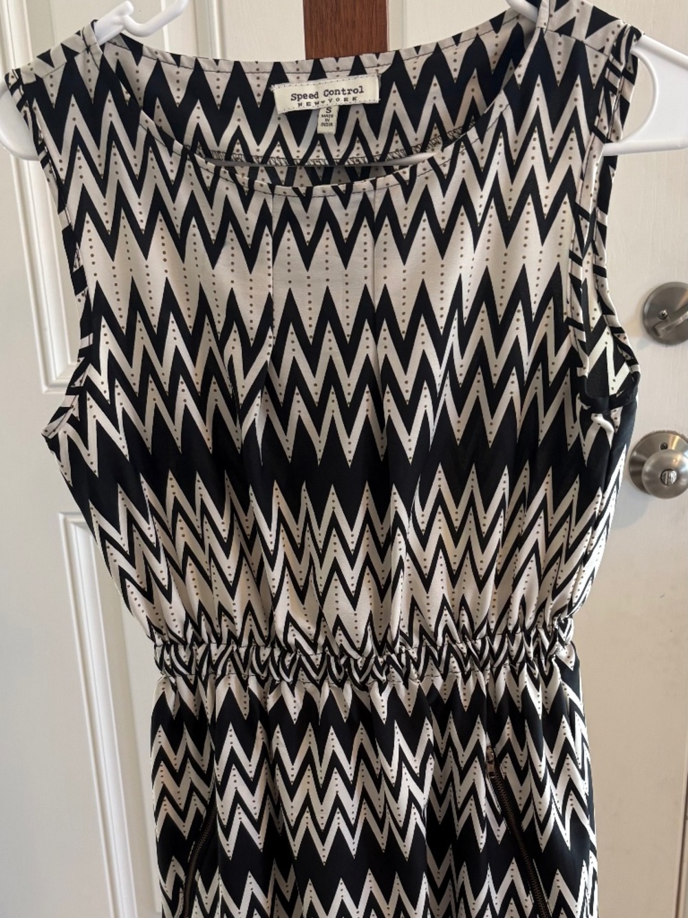 Zig Zag Cinched Waist Dress